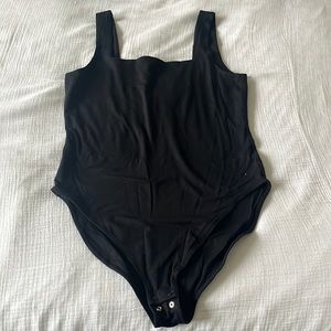 Old Navy Cotton Square-neck Bodysuit, Sz L, Black